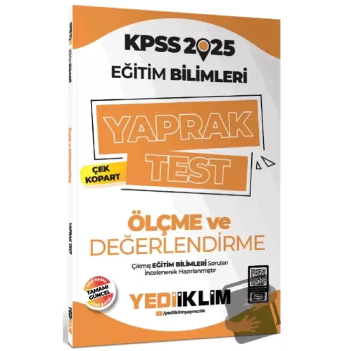 2025 KPSS Eğitim Bilimleri Ölçme ve Değerlendirme Çek Kopart Yaprak Test