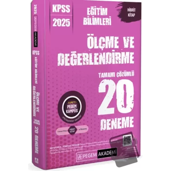 2025 KPSS Eğitim Bilimleri Ölçme ve Değerlendirme Tamamı Çözümlü 20 Deneme