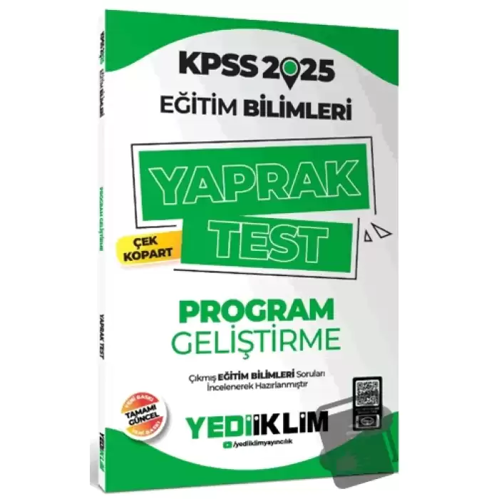 2025 KPSS Eğitim Bilimleri Program Geliştirme Çek Kopart Yaprak Test