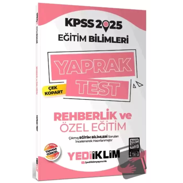 2025 KPSS Eğitim Bilimleri Rehberlik ve Özel Eğitim Çek Kopart Yaprak Test