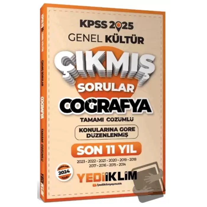 2025 KPSS Genel Kültür Lisans Coğrafya Konularına Göre Tamamı Çözümlü Son 11 Yıl Çıkmış Sorular