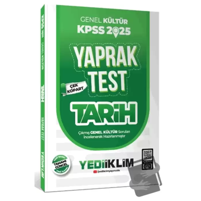 2025 KPSS Genel Kültür Tarih Çek Kopart Yaprak Test