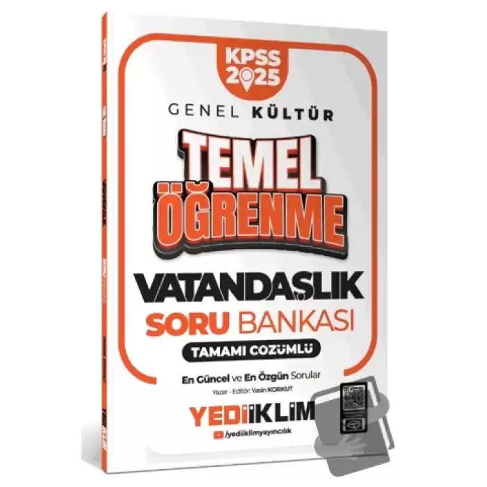 2025 KPSS Genel Kültür Vatandaşlık Temel Öğrenme Tamamı Çözümlü Soru Bankası