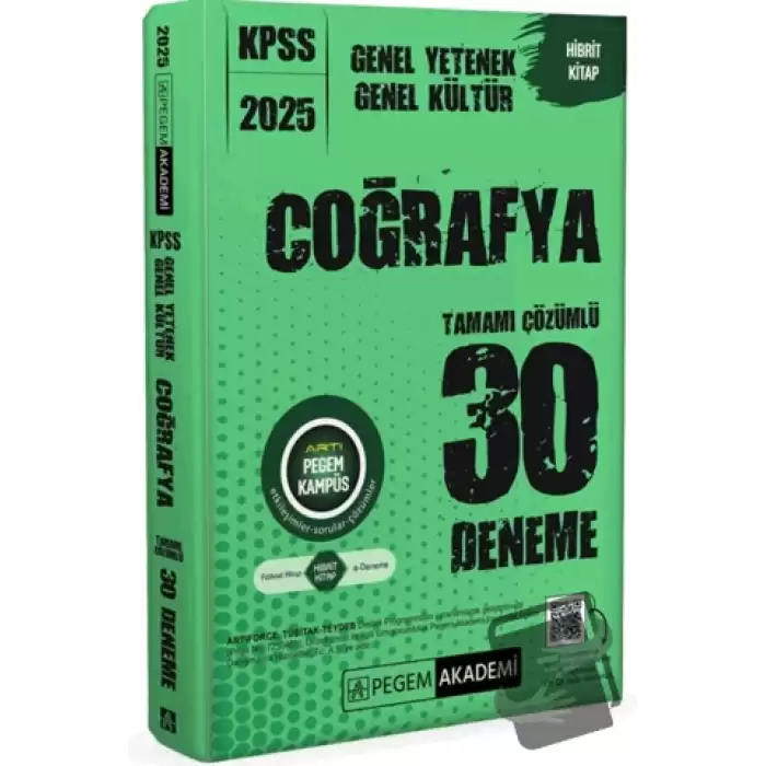 2025 KPSS Genel Yetenek Genel Kültür Coğrafya Tamamı Çözümlü 30 Deneme