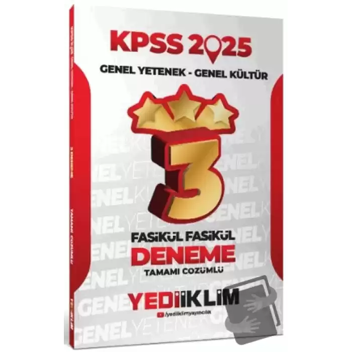 2025 KPSS Genel Yetenek Genel Kültür Tamamı Çözümlü Fasikül Fasikül 3 Yıldız Deneme