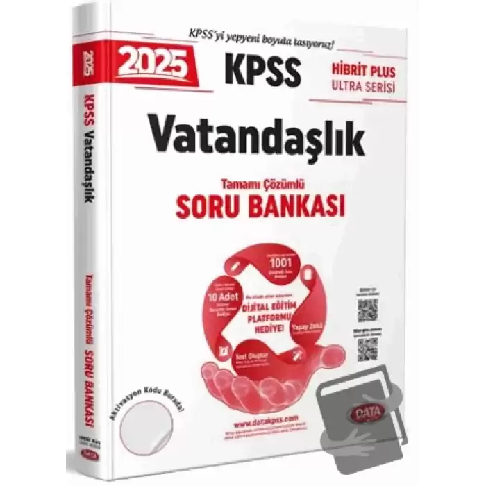 2025 KPSS Hibrit Plus Ultra Serisi Vatandaşlık Soru Bankası - Karekod Çözümlü