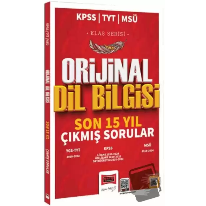 2025 KPSS TYT MSÜ Klas Serisi Orijinal Dil Bilgisi Son 15 Yıl Çıkmış Sorular