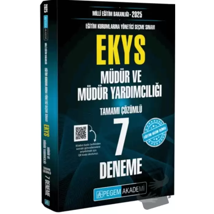 2025 Milli Eğitim Bakanlığı (EYKS) Müdür ve Müdür Yardımcılığı Tamamı Çözümlü 7 Deneme