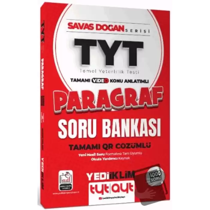 2025 TYT Savaş Doğan Serisi Tamamı Video Konu Anlatımlı ve QR Çözümlü Paragraf Soru Bankası