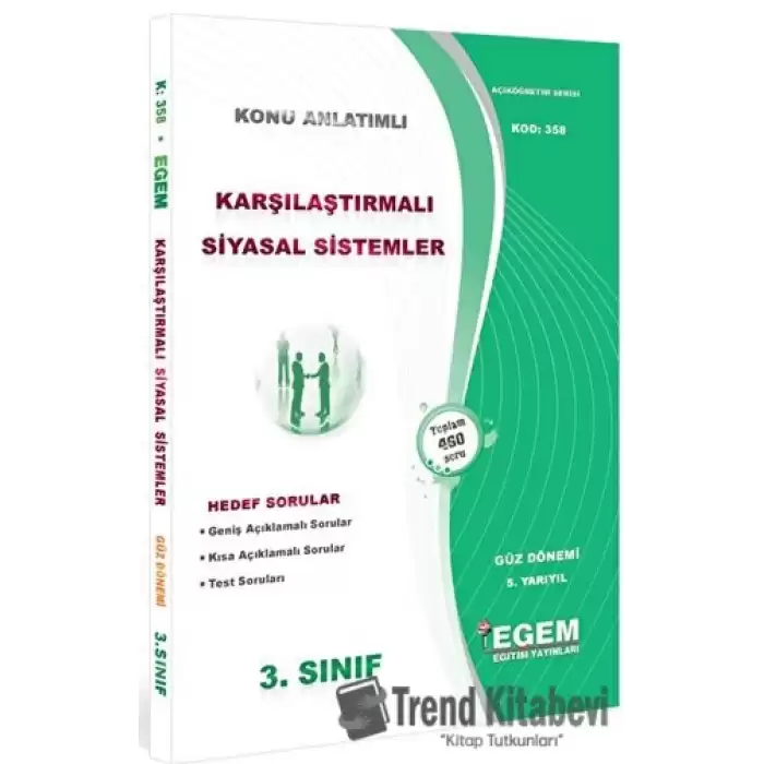 3. Sınıf 5. Yarıyıl Karşılaştırmalı Siyasal Sistemler Konu Anlatımlı Soru Bankası (Kod 358)