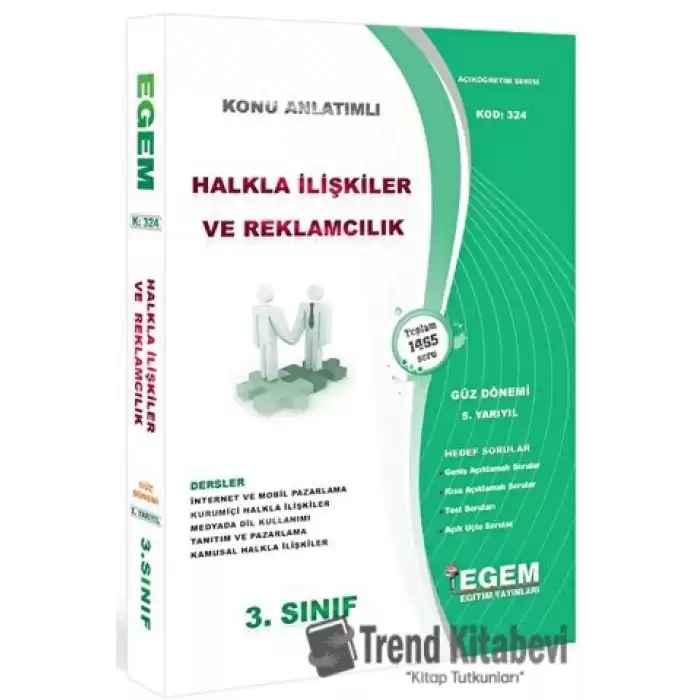 3. Sınıf Halkla İlişkiler ve Tanıtım Güz Dönemi Konu Anlatımlı Soru Bankası (Kod 324)