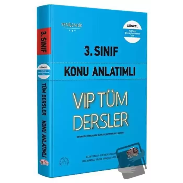 3. Sınıf VIP Tüm Dersler Konu Anlatımlı Mavi Kitap