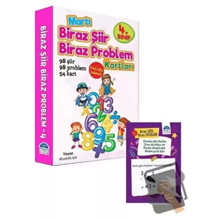 4. Sınıf Biraz Şiir Biraz Problem Kartları - Yaz Sil Kalemli