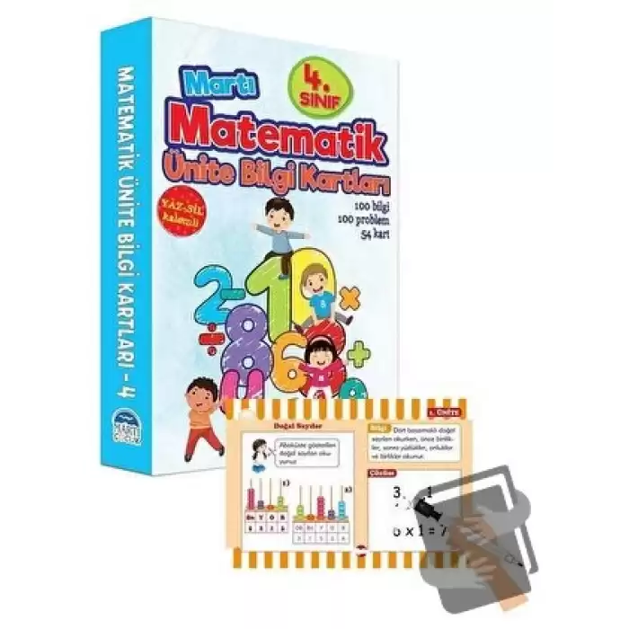 4. Sınıf Matematik Ünite Bilgi Kartları - Yaz Sil Kalemli