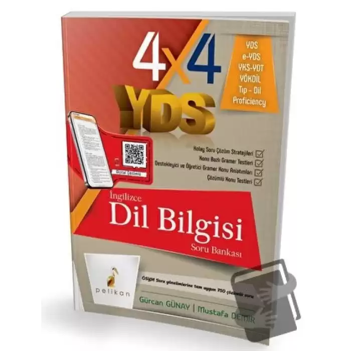 4x4 YDS Seti 4. Kitap İngilizce Dil Bilgisi Tamamı Çözümlü Soru Bankası