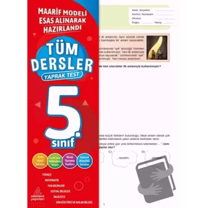 5. Sınıf Tüm Dersler Yaprak Test