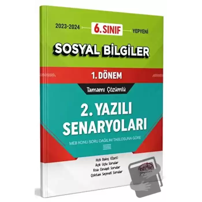 6. Sınıf Sosyal Bilgiler 1. Dönem Ortak Sınavı 2. Yazılı Senaryoları Tamamı Çözümlü