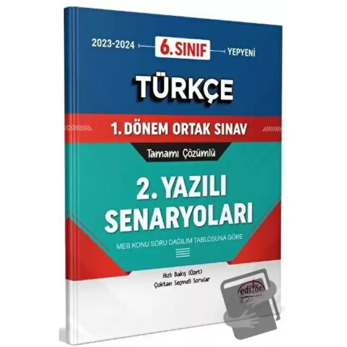 6. Sınıf Türkçe 1. Dönem Ortak Sınavı 2. Yazılı Senaryoları Tamamı Çözümlü