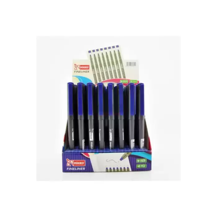 Mikro Fineliner Standlı Kalem Mavi M 2028-48 - 48li Standart