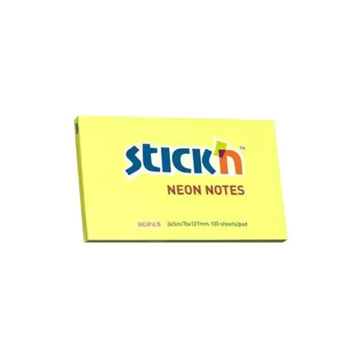 Stıckn Yapışkanlı Not Kağıdı Neon Sarı 76X127 Mm 100 Yp He21135   12li