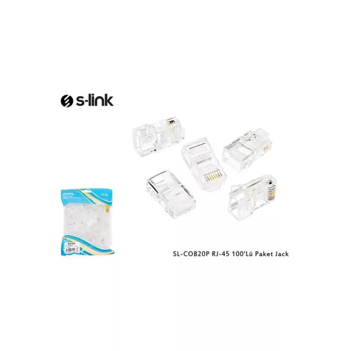 S-Link Sl-Cob25P Rj-45 100 Lü Paket Jack Utp (Yeni Nesil)