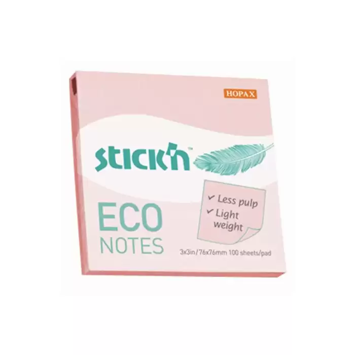 Stıckn Yapışkanlı Not Kağıdı 100 Yp 76x76 Eco Pastel Pembe He21746 12li