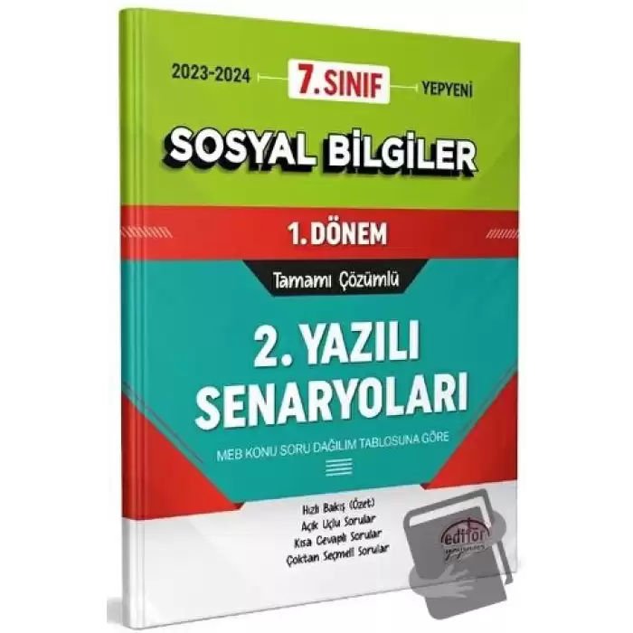 7. Sınıf Sosyal Bilgiler 1. Dönem Ortak Sınavı 2. Yazılı Senaryoları Tamamı Çözümlü