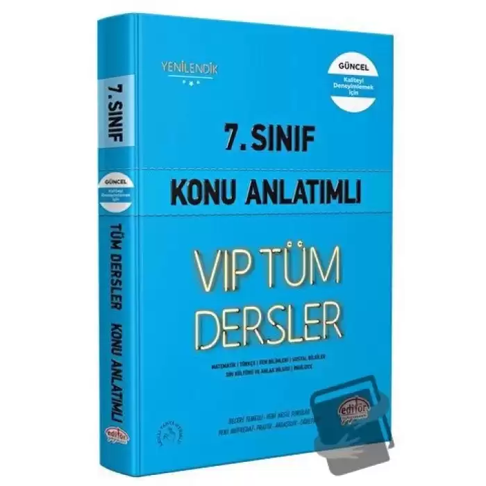 7. Sınıf VIP Tüm Dersler Konu Anlatımlı Mavi Kitap