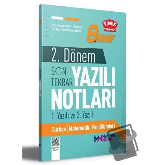 8. Sınıf 2. Dönem 1. ve 2. Yazılı Notları Son Tekrar Master Work