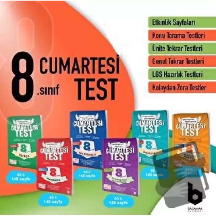 8. Sınıf Cumartesi Test Seti (6 Kitap)