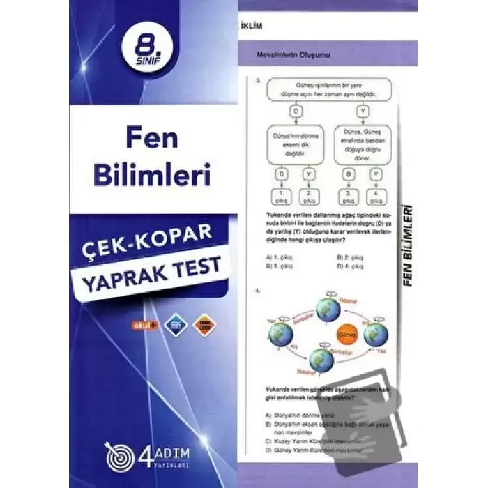 8. Sınıf Fen Bilimleri Çek-Kopar Yaprak Test