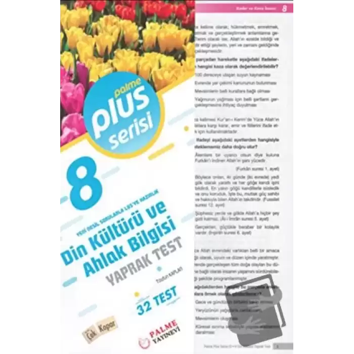 8. Sınıf Plus Serisi Din Kültürü ve Ahlak Bilgisi Yaprak Test