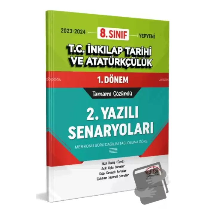 8. Sınıf T.C. İnkılap Tarihi ve Atatürkçülük 1. Dönem Ortak Sınavı 2. Yazılı Senaryoları Tamamı Çözümlü