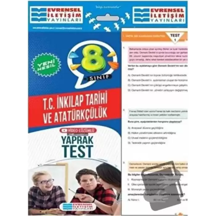 8. Sınıf T.C. İnkılap Tarihi ve Atatürkçülük Yeni Nesil Video Çözümlü Yaprak Test