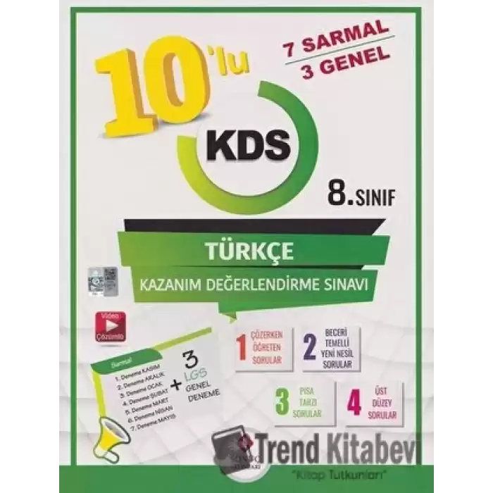 8. Sınıf Türkçe 10 lu Kazanım Değerlendirme Sınavı