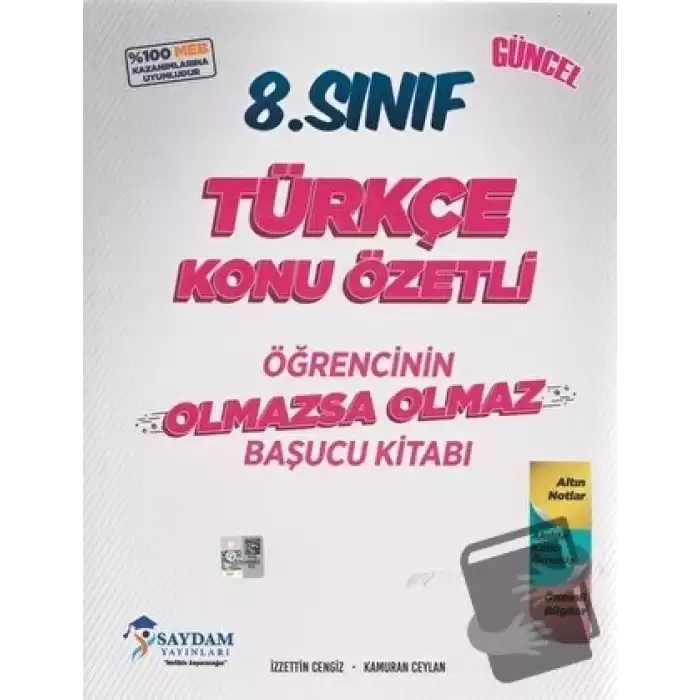 8. Sınıf Türkçe Konu Özetli Olmazsa Olmaz Başucu Kitabı