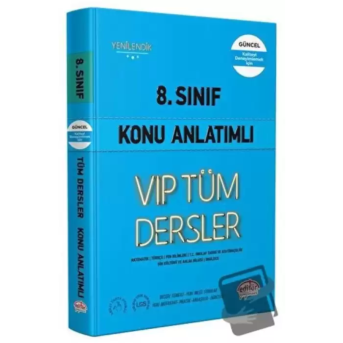 8. Sınıf VIP Tüm Dersler Konu Anlatımlı Mavi Kitap