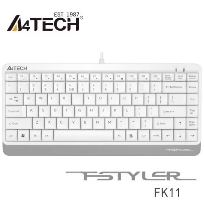 A4 Tech Fk11 Q Usb Kablolu Mm Mini Klavye Beyaz