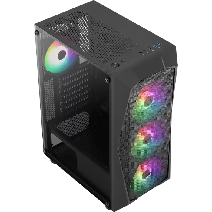 Aerocool Ae-Flc-600W 4X120Mm Frgb Usb 3.0 Micro Atx-Mini Itx Siyah Kasa