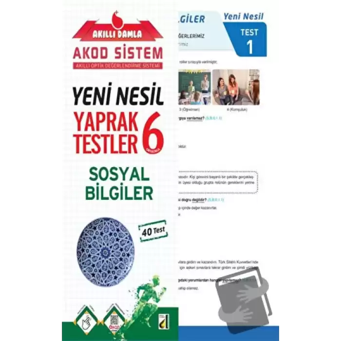 Akıllı Damla Sosyal Bilgiler Yeni Nesil Yaprak Testler - 6. Sınıf