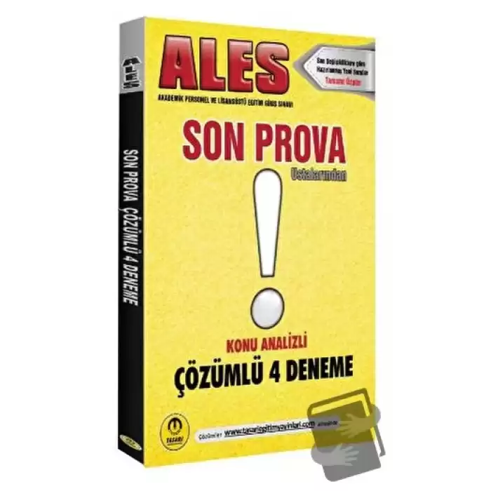 ALES Son Prova 4 Çözümlü Deneme