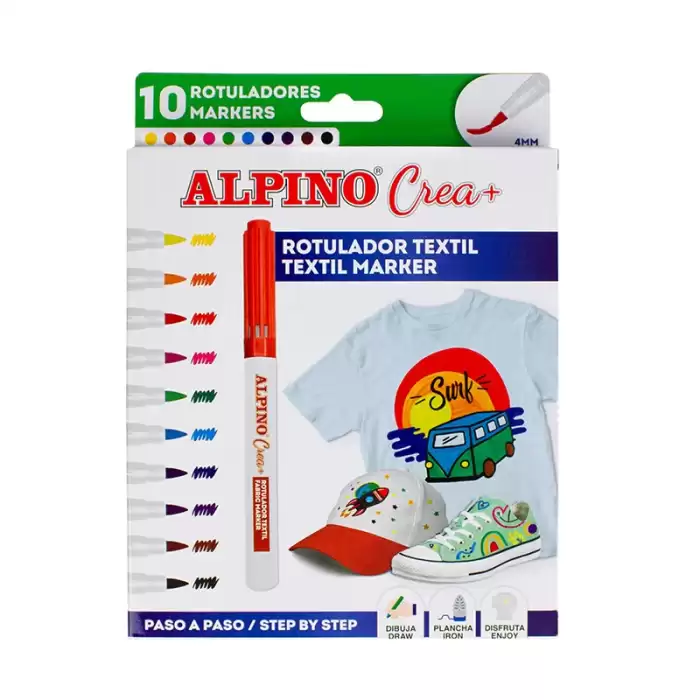 Alpino Keçeli Boya Kalemi Crea Textil 10 Lu Ar010132