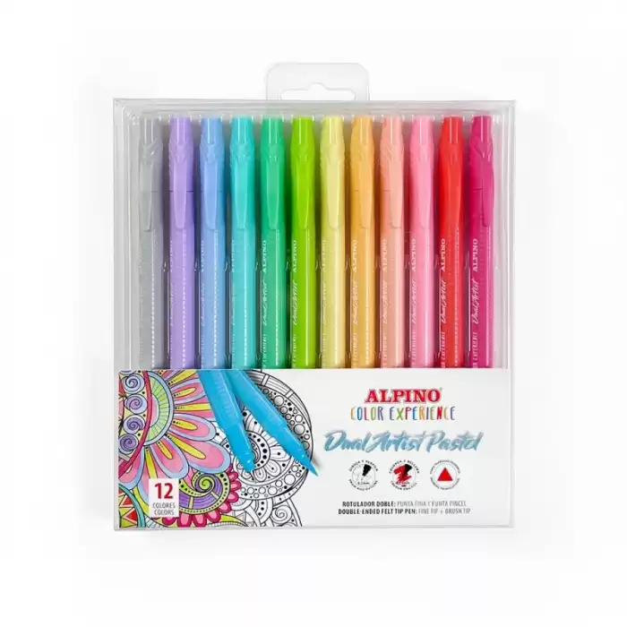 Alpino Keçeli Kalem Dual Art 12 Li Pastel Renk-Çift Yön