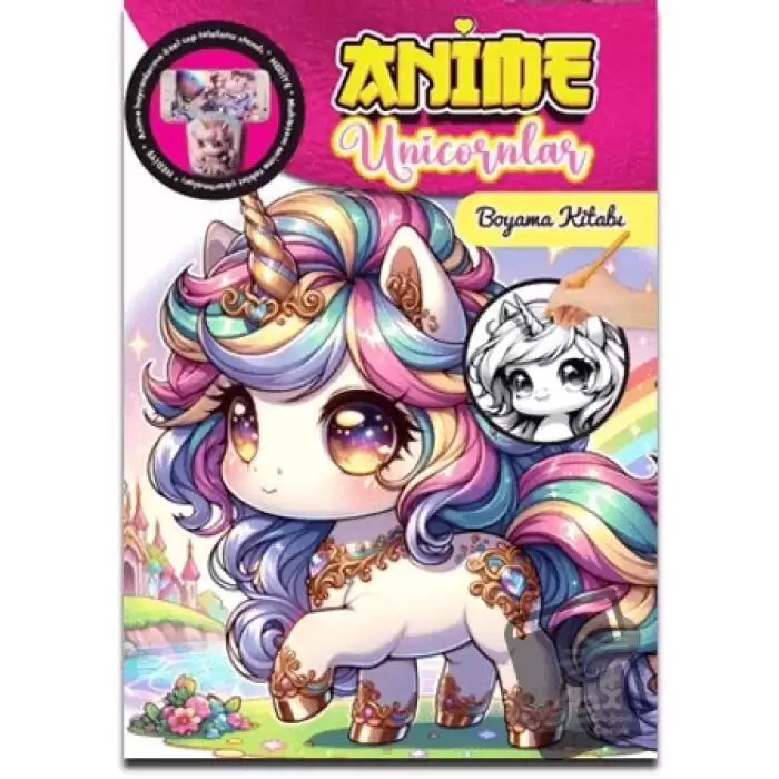 Anime Unicornlar Boyama Kitabı