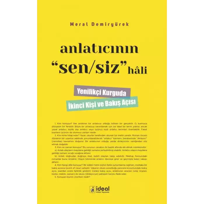 Anlatıcının Sen/Siz Hali