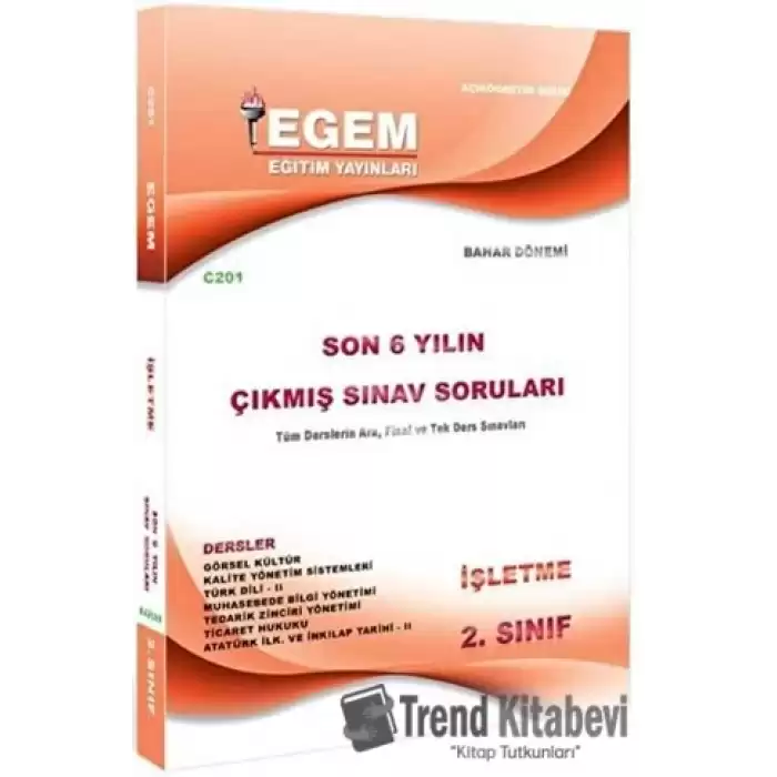 AÖF 2. Sınıf İşletme Bahar Dönemi Çıkmış Sınav Soruları 2012-2018 4.Yarıyıl