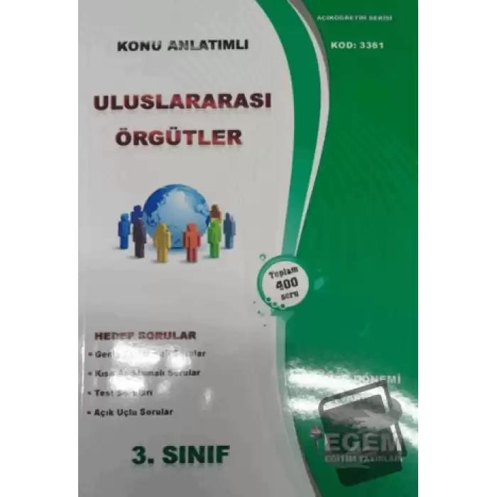 AÖF 3. Sınıf Uluslararası Örgütler Konu Anlatımlı Kod: 3361