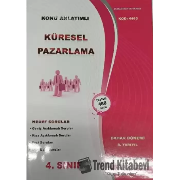 AÖF 4. Sınıf Küresel Pazarlama Konu Anlatımlı Kod: 4463