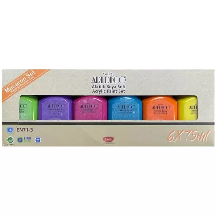 Artdeco Akrilik Boya 6X75 Ml Set Makaron Renkler Lv-Y-070I-As7