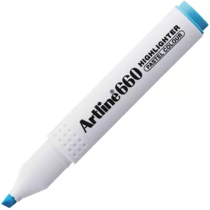 Artline Fosforlu Kalem Kesik Uç 1,0-4,0 Mm Pastel Mavi Ek-660N - 12li Paket